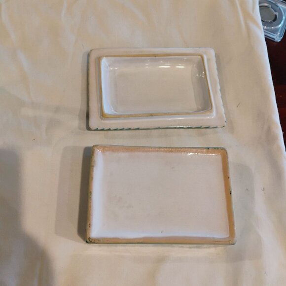 Vintage Italian Deruta Pottery Ceramic Rooster Trinket Box w/Lid Hand Painted - Picture 12 of 12